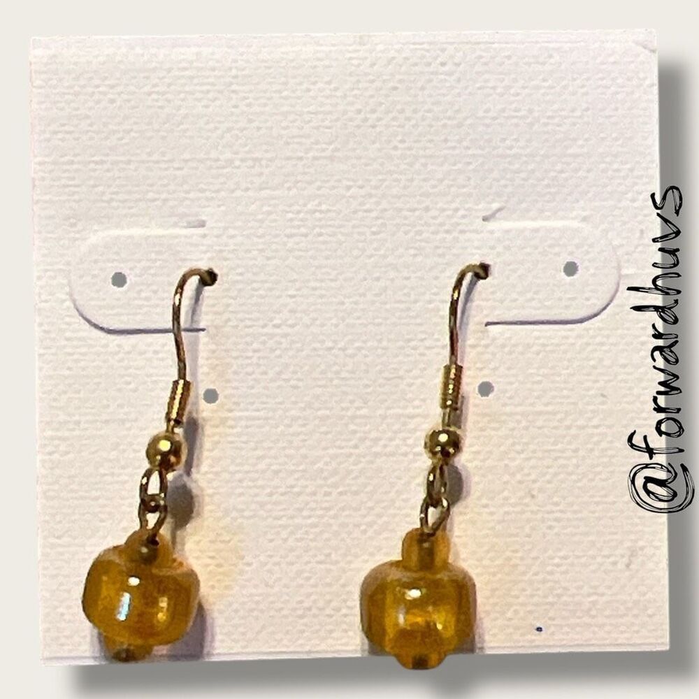 Bundle Sale 3 for $15 | Hand Crafted Amber-Tone Dangle Earrings